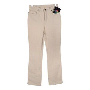 Newport News Jeanology Womens Size 8 Fitted Bootcut Ivory 28 x 32 Stretch